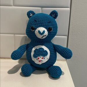 Care Bears Grumpy Bear Handcrafted Crochet Amigurumi Stuffed Toy 80s Nostalgia